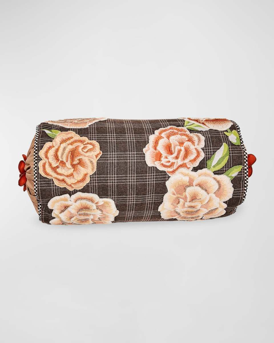 Field Study Floral Beaded Bolster Pillow, 8" x 16"